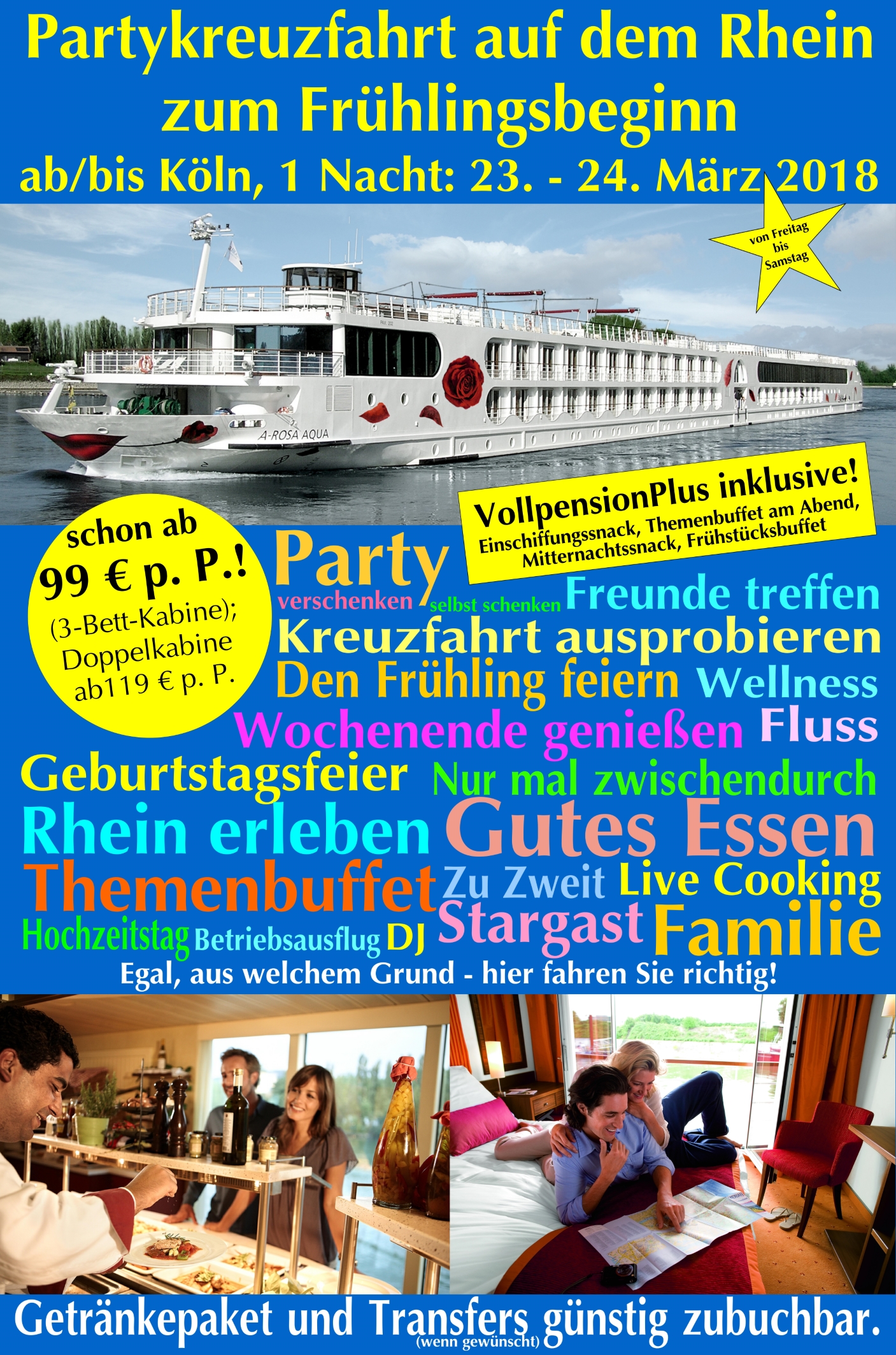 Partykreuzfahrt auf dem Rhein
